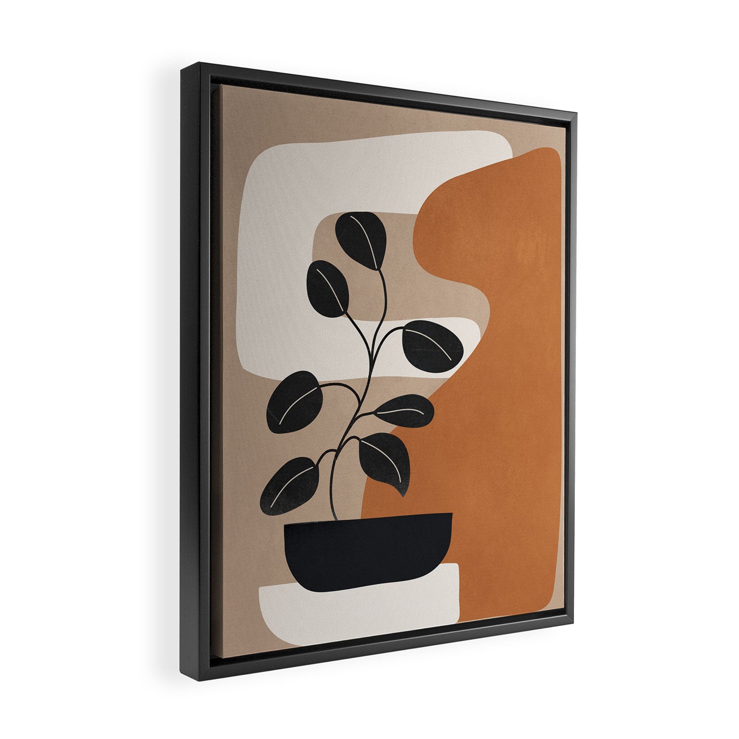 Modern Abstract Minimal Shapes Branches Art 7 Framed Canvas Print Gallery Image 2