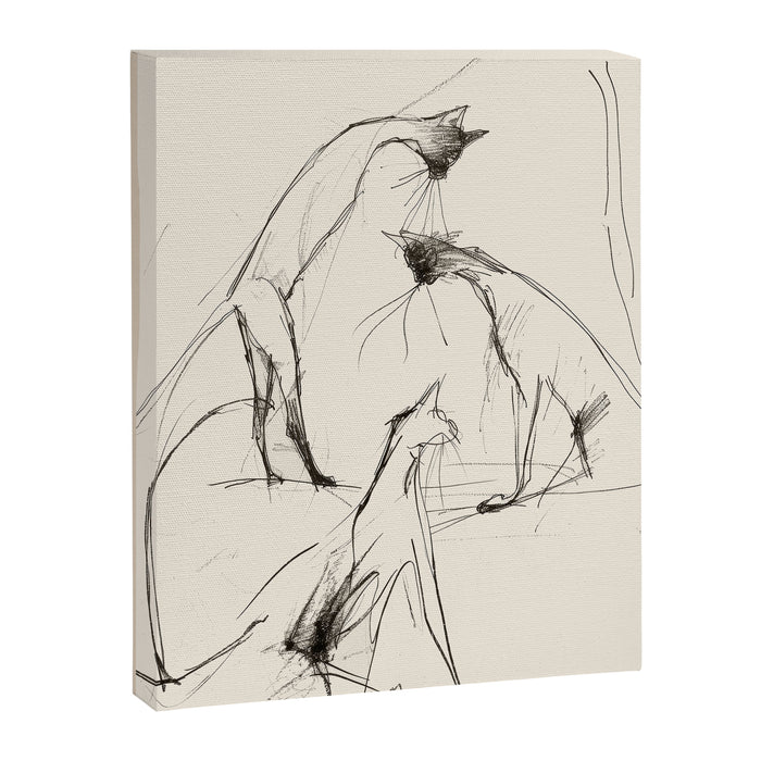 Modern Cat Sketch Canvas Print Gallery Image 1