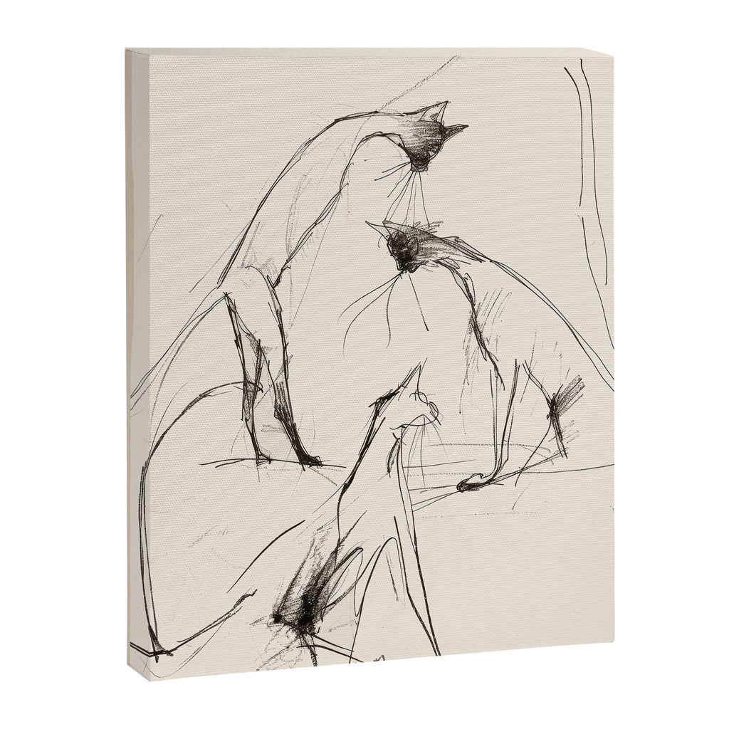 Modern Cat Sketch Canvas Print Gallery Image 6