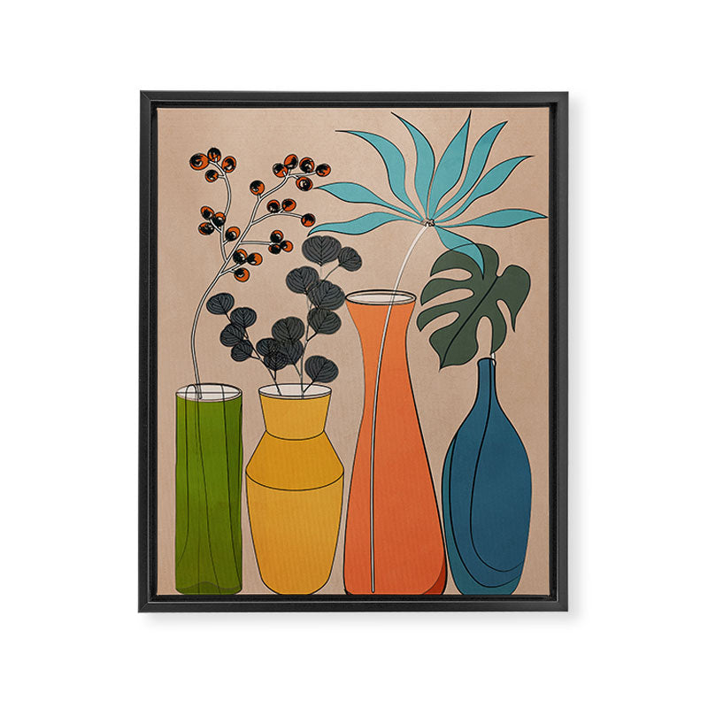 Modern Minimalist Abstract Vases 1 Framed Canvas Print Gallery Image 6