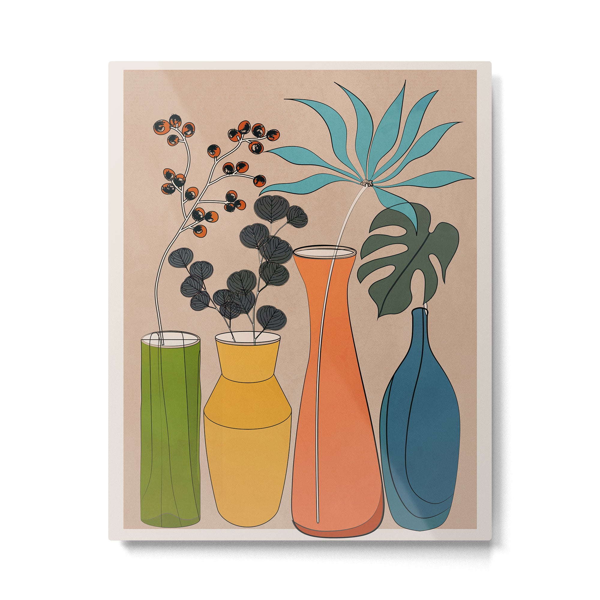 Modern Minimalist Abstract Vases 1 Metal Print Gallery Image 4