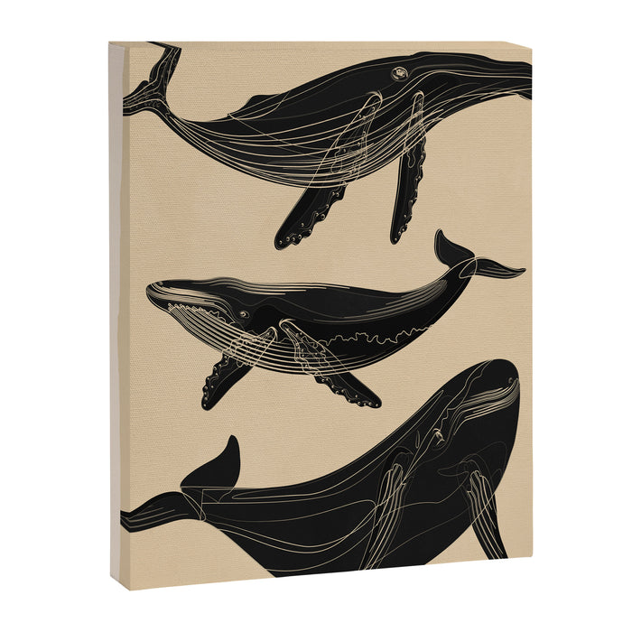 Modern Minimalist Abstract Whales 1 Canvas Print Gallery Image 1