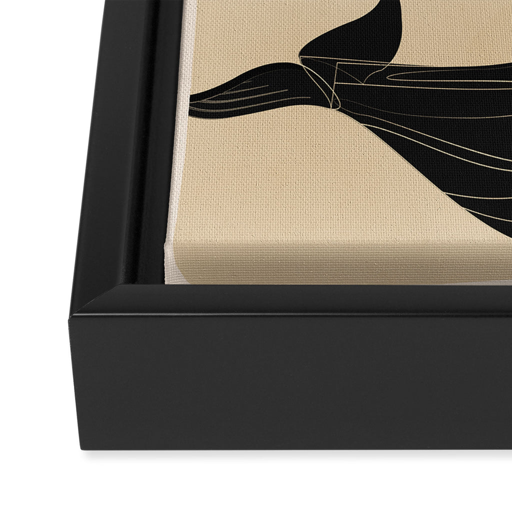 Modern Minimalist Abstract Whales 1 Framed Canvas Print Gallery Image 3