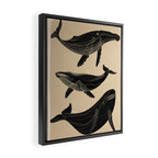 Modern Minimalist Abstract Whales 1 Framed Canvas Print Gallery Image 2