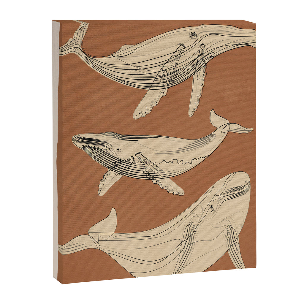 Modern Minimalist Abstract Whales 2 Canvas Print Gallery Image 6