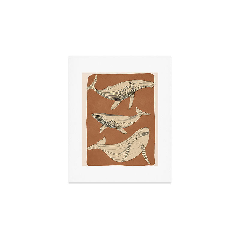 Modern Minimalist Abstract Whales 2 Art Print Gallery Image 1