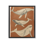 Modern Minimalist Abstract Whales 2 Framed Canvas Print Gallery Image 6