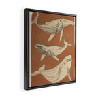Modern Minimalist Abstract Whales 2 Framed Canvas Print Gallery Image 2