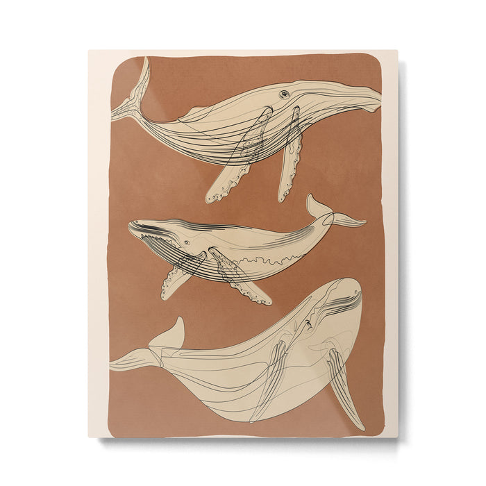 Modern Minimalist Abstract Whales 2 Metal Print Gallery Image 1