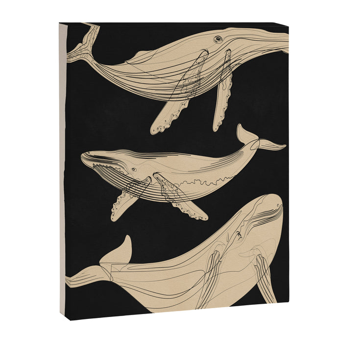 Modern Minimalist Abstract Whales 3 Canvas Print Gallery Image 1