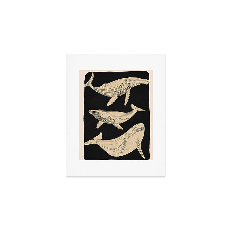 Modern Minimalist Abstract Whales 3 Art Print Gallery Image 1