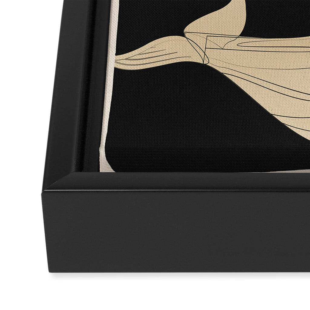 Modern Minimalist Abstract Whales 3 Framed Canvas Print Gallery Image 3