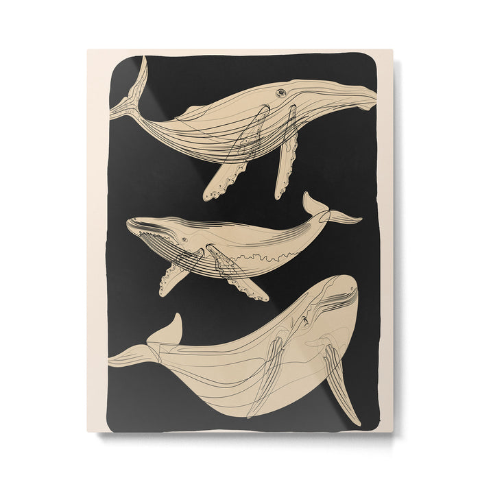 Modern Minimalist Abstract Whales 3 Metal Print Gallery Image 1