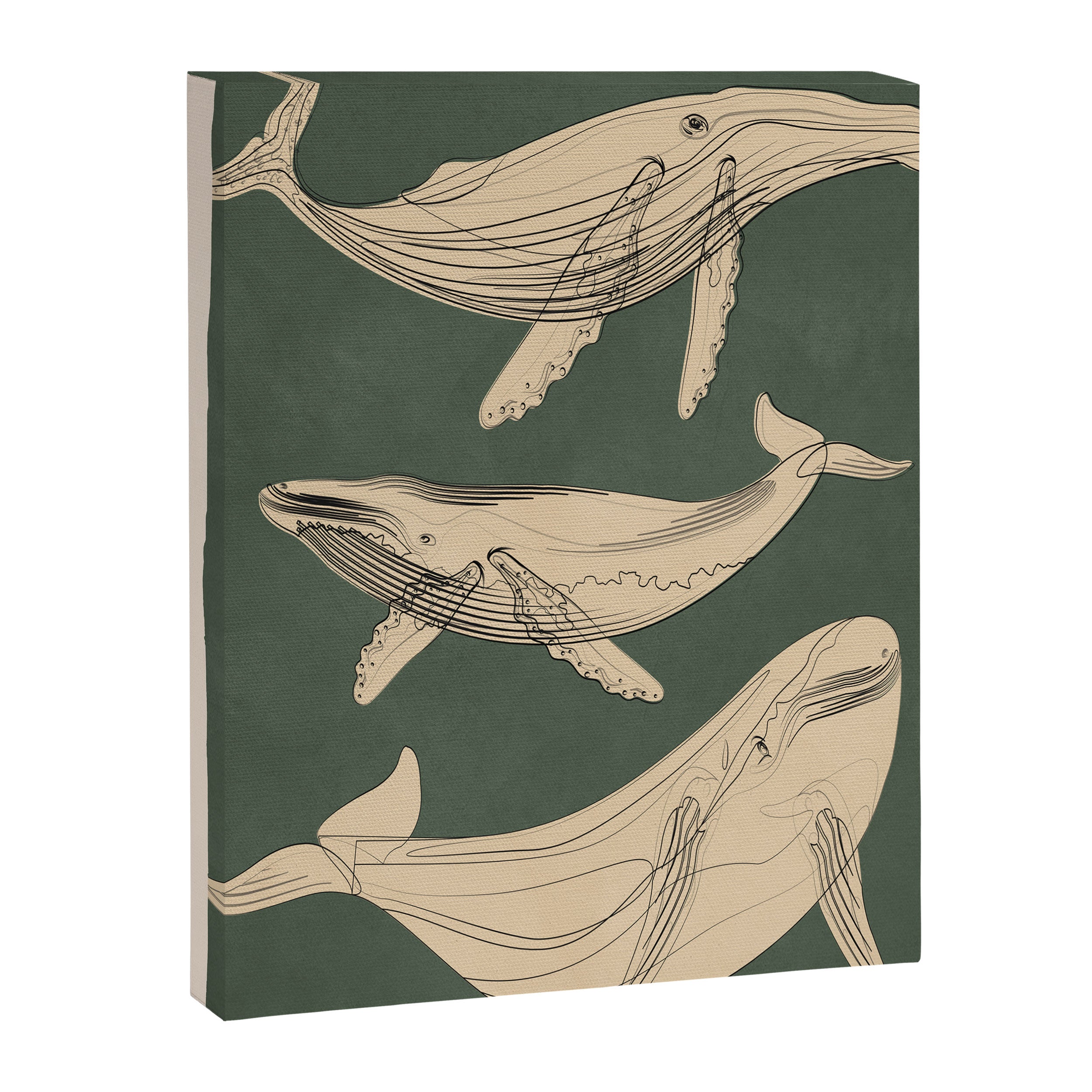 Modern Minimalist Abstract Whales 4 Canvas Print Gallery Image 6