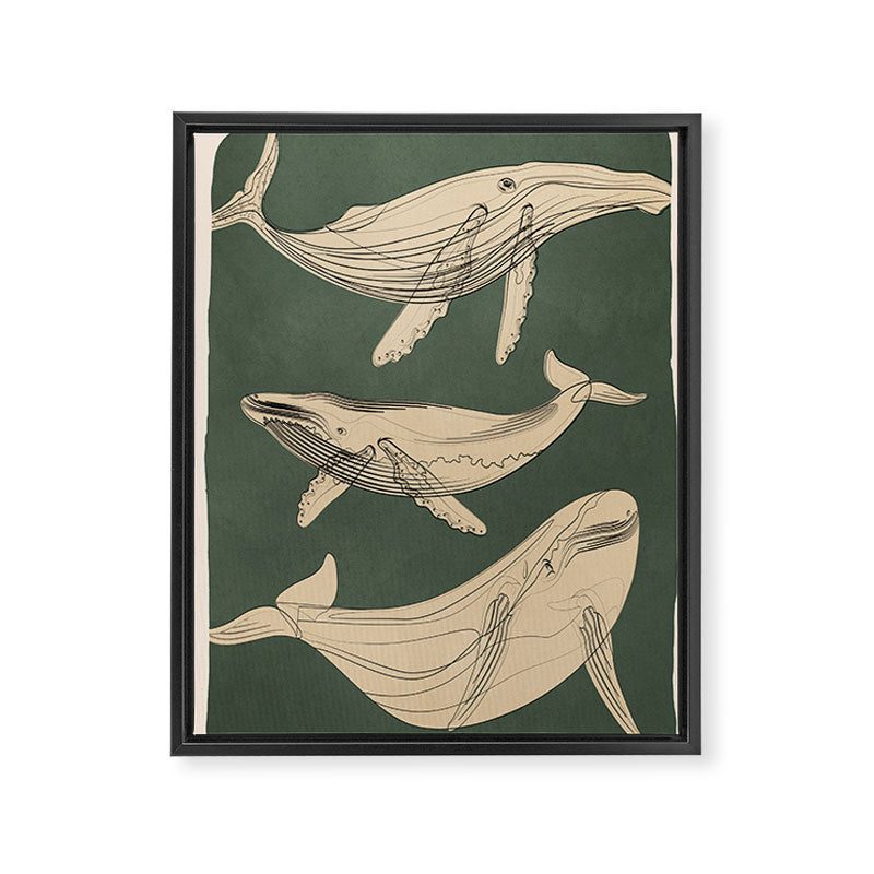 Modern Minimalist Abstract Whales 4 Framed Canvas Print Gallery Image 6