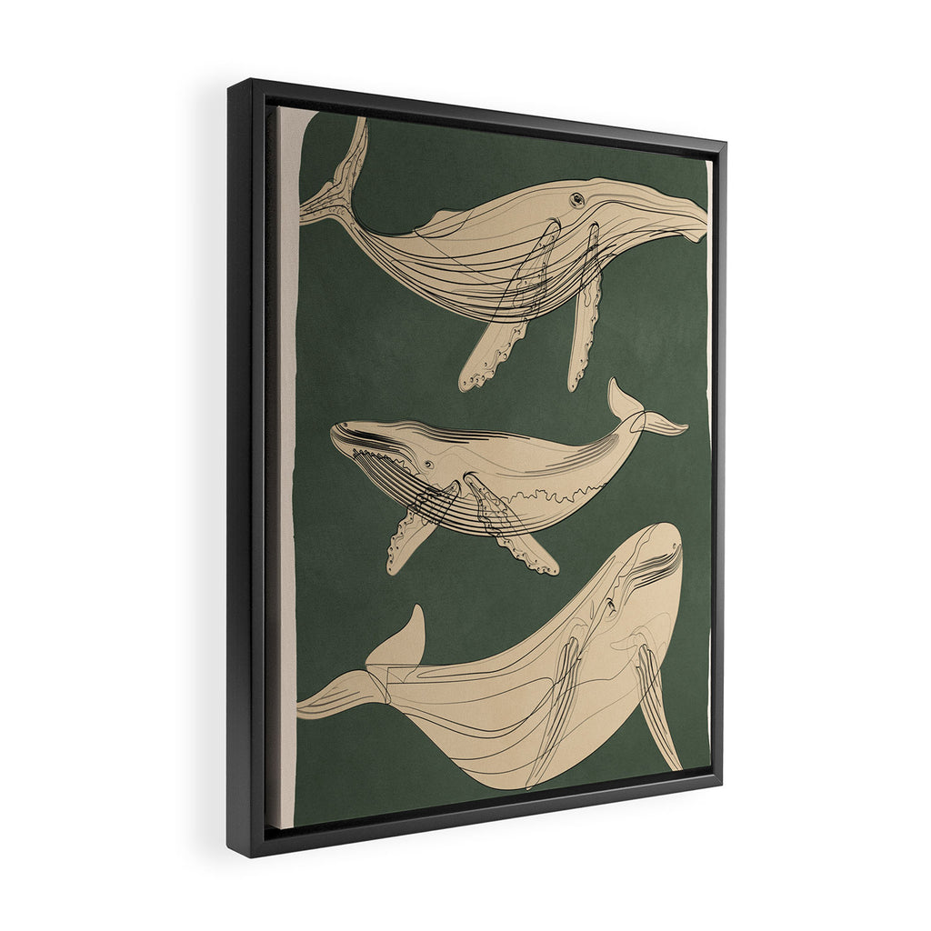 Modern Minimalist Abstract Whales 4 Framed Canvas Print Gallery Image 2