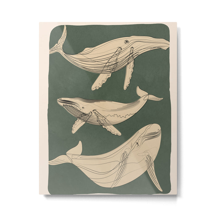 Modern Minimalist Abstract Whales 4 Metal Print Gallery Image 1