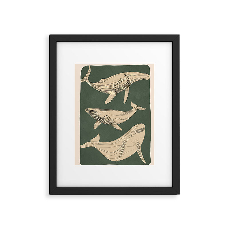 Modern Minimalist Abstract Whales 4 Framed Art Print Gallery Image 5