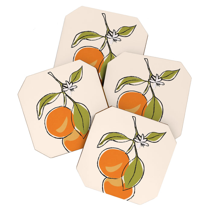 Modern Minimalist Oranges Coaster Gallery Image 1