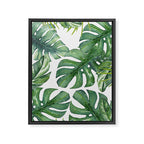 Monstera Leaves Framed Canvas Print Gallery Image 6