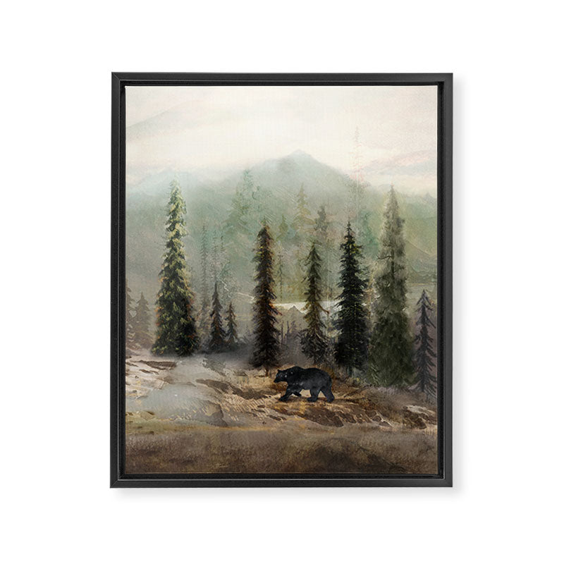 Mountain Black Bear Framed Canvas Print Gallery Image 3