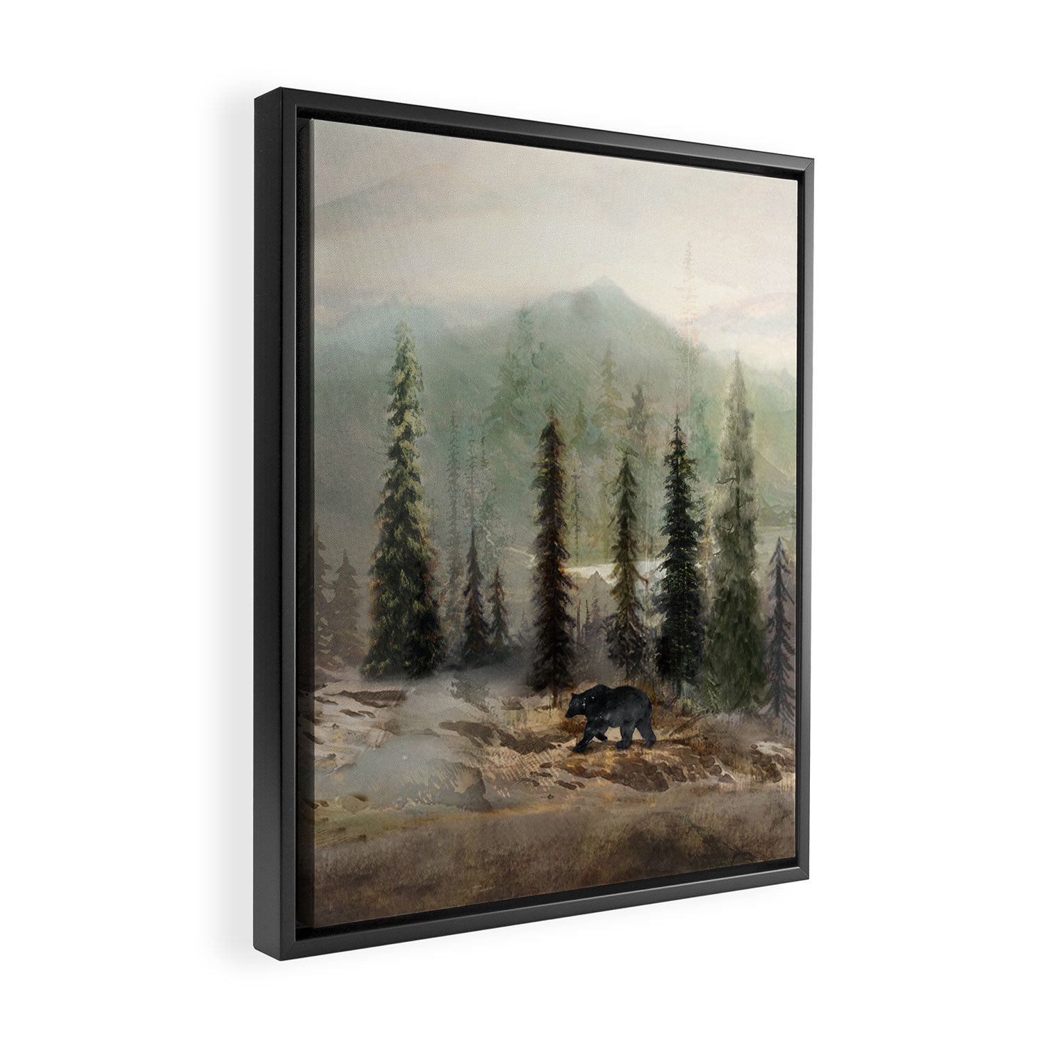 Mountain Black Bear Framed Canvas Print Gallery Image 2