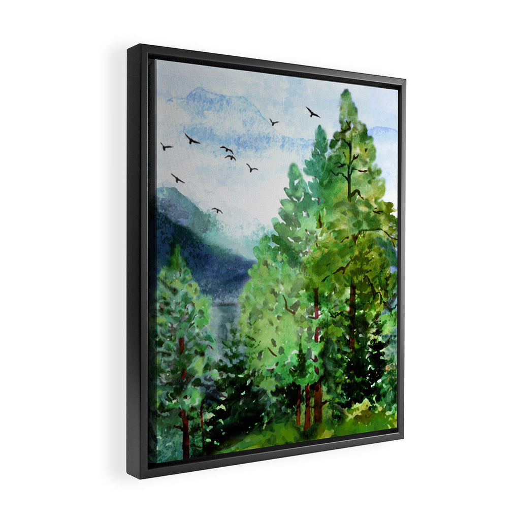 Mountain Forest Framed Canvas Print Gallery Image 2