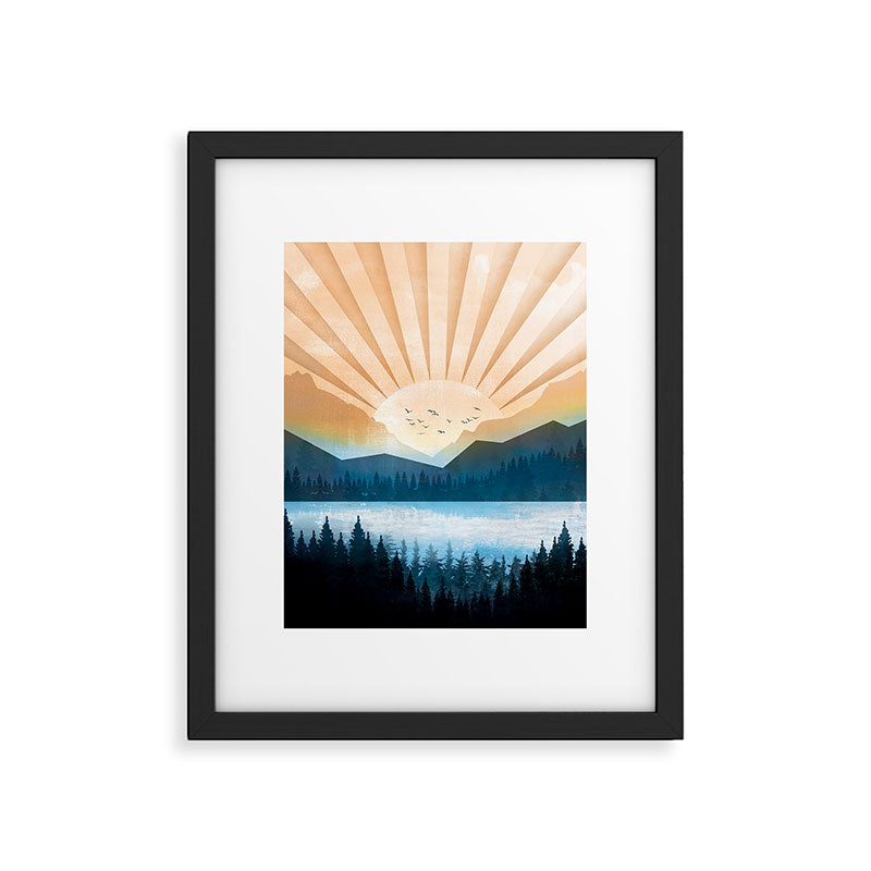 Mountain Lake Sunrise Framed Art Print Gallery Image 6