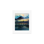 Mountain Lake Under Sunrise Art Print Gallery Image 1