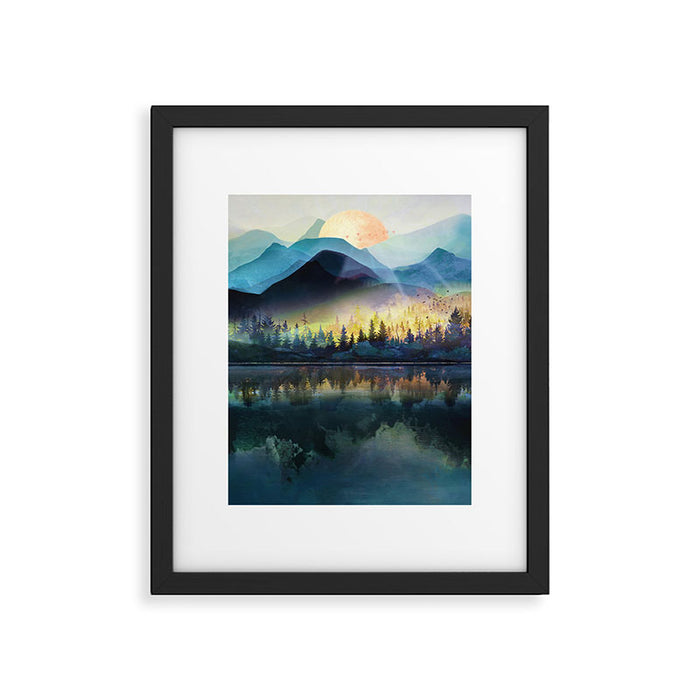 Mountain Lake Under Sunrise Framed Art Print Gallery Image 1