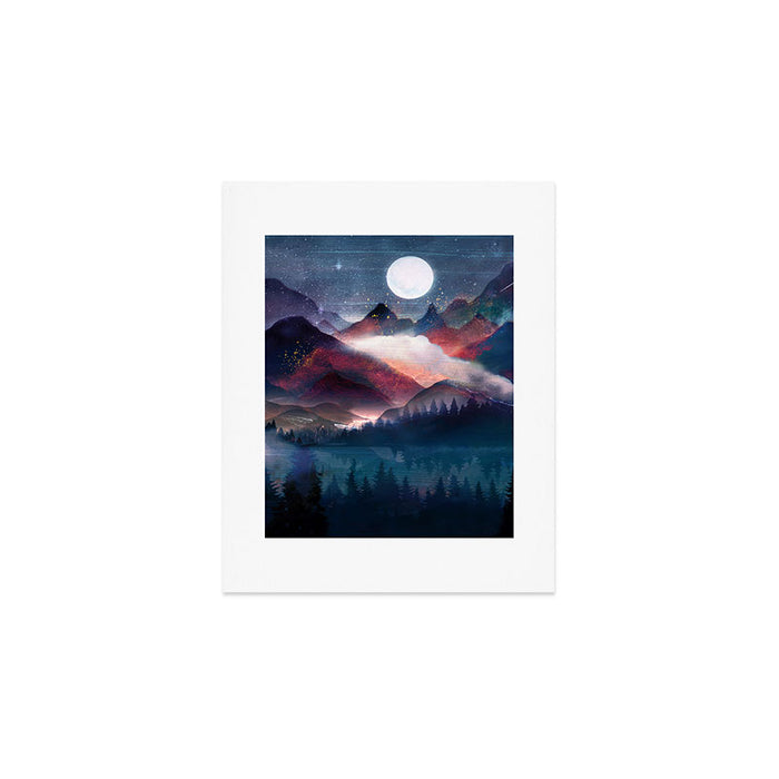 Mountain Lake Under the Stars Art Print Gallery Image 1