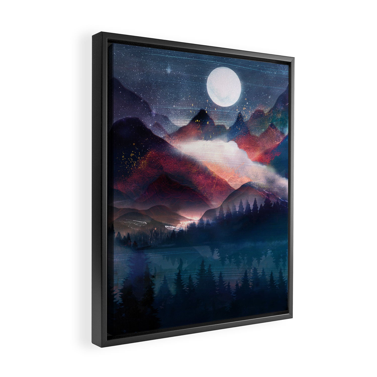 Mountain Lake Under the Stars Framed Canvas Print Gallery Image 2