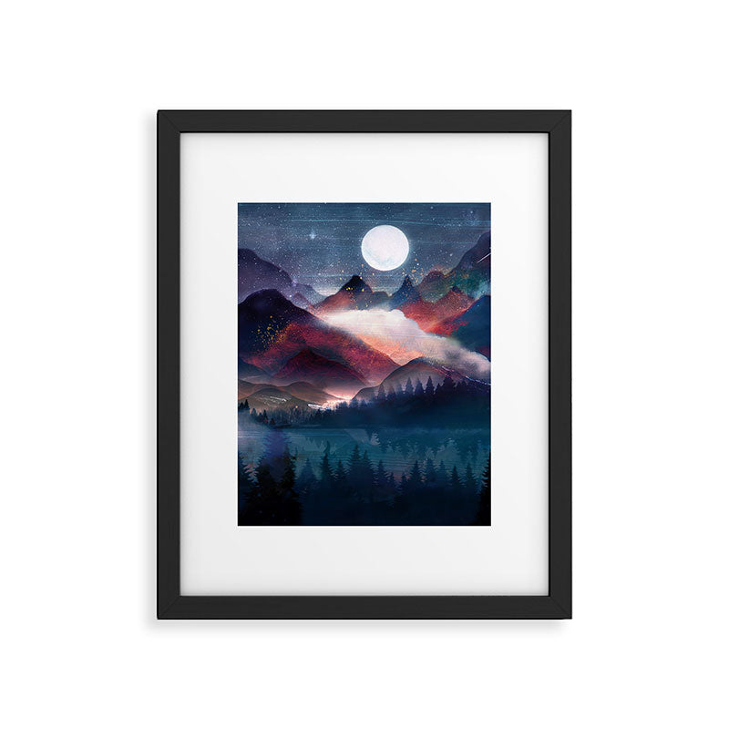 Mountain Lake Under the Stars Framed Art Print Gallery Image 4