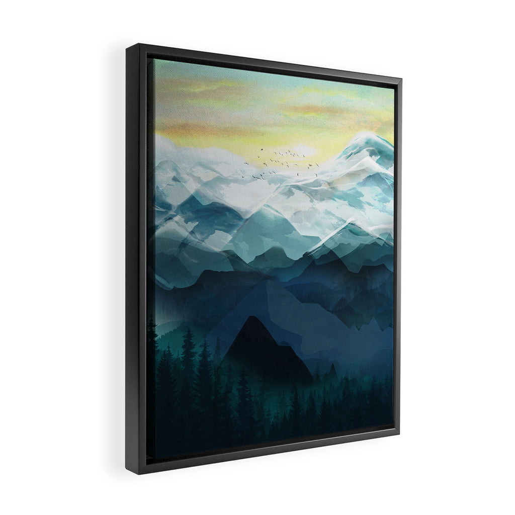 Mountain Range Framed Canvas Print Gallery Image 2