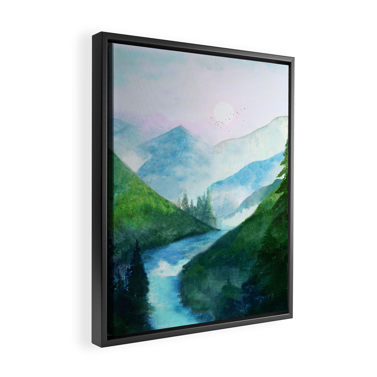 Mountain River Framed Canvas Print Gallery Image 2