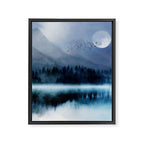 Mountainscape Under The Moonlight Framed Canvas Print Gallery Image 8