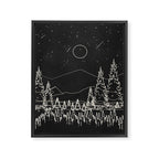 Night Forest Linescape Framed Canvas Print Gallery Image 8