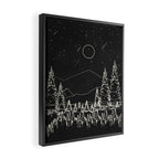 Night Forest Linescape Framed Canvas Print Gallery Image 2