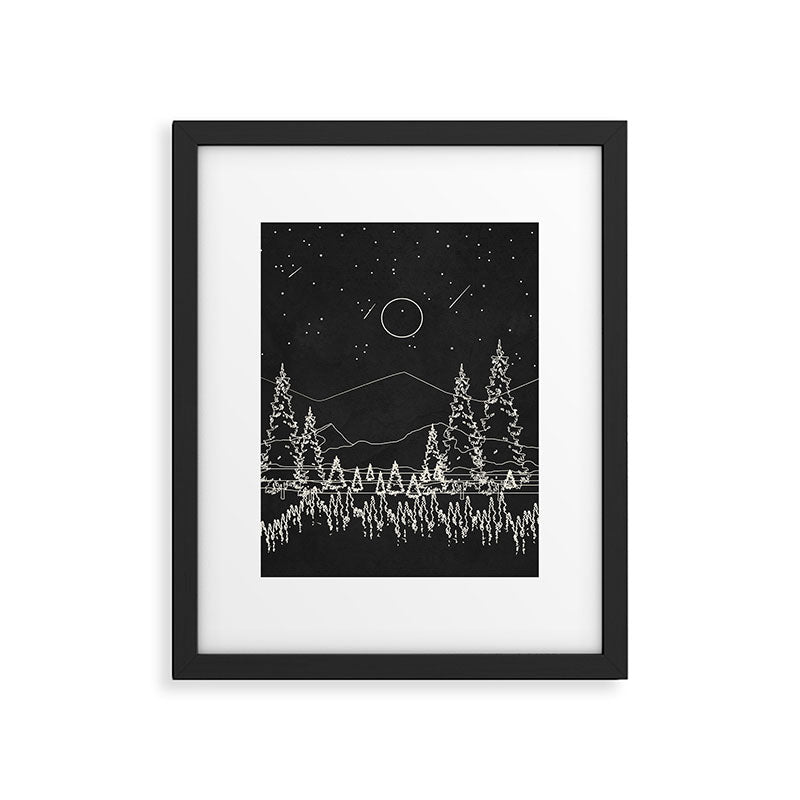 Night Forest Linescape Framed Art Print Gallery Image 6