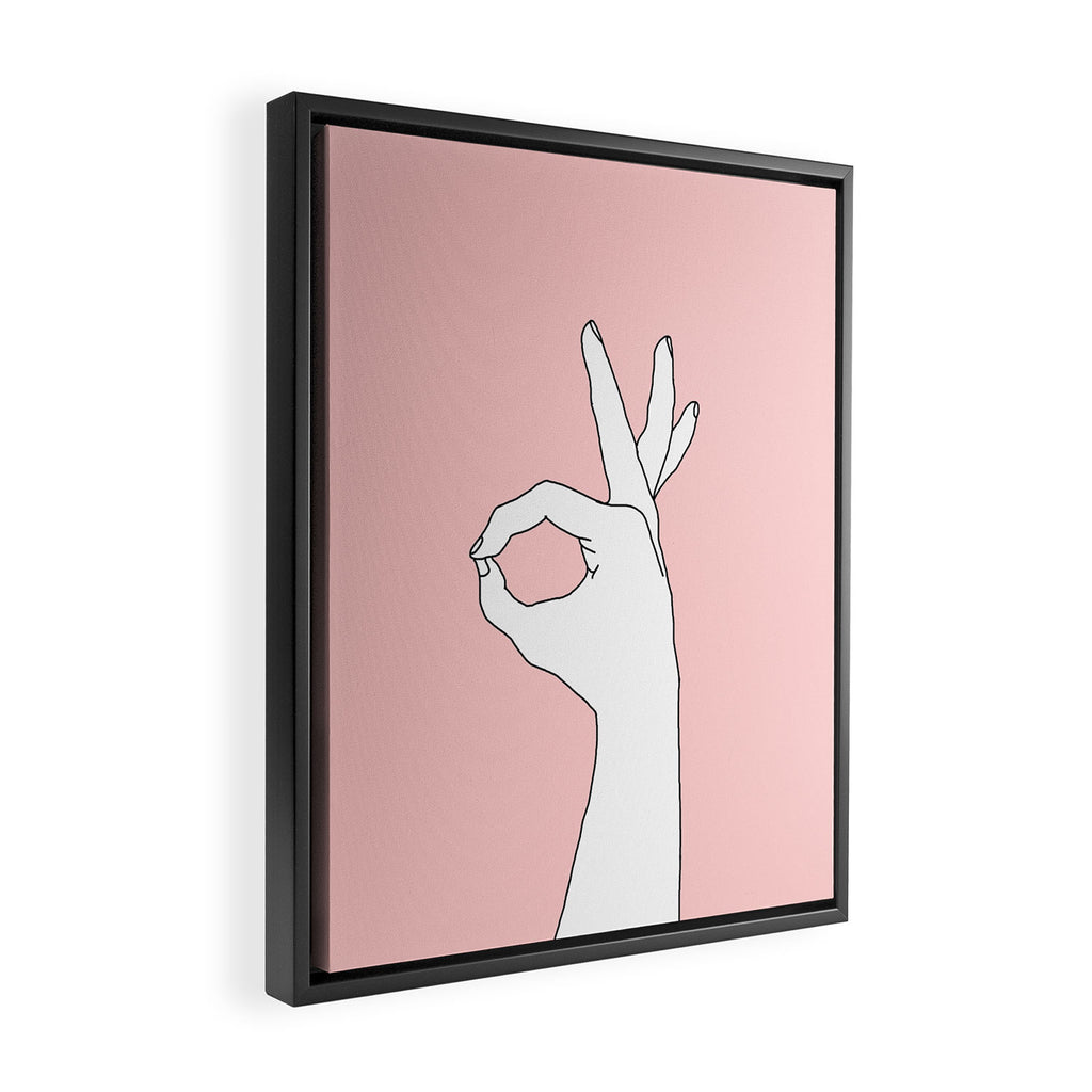 OK  OK  OK Framed Canvas Print Gallery Image 2