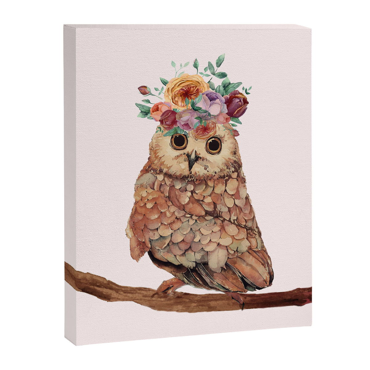 Owl with Flowers Canvas Print Gallery Image 6