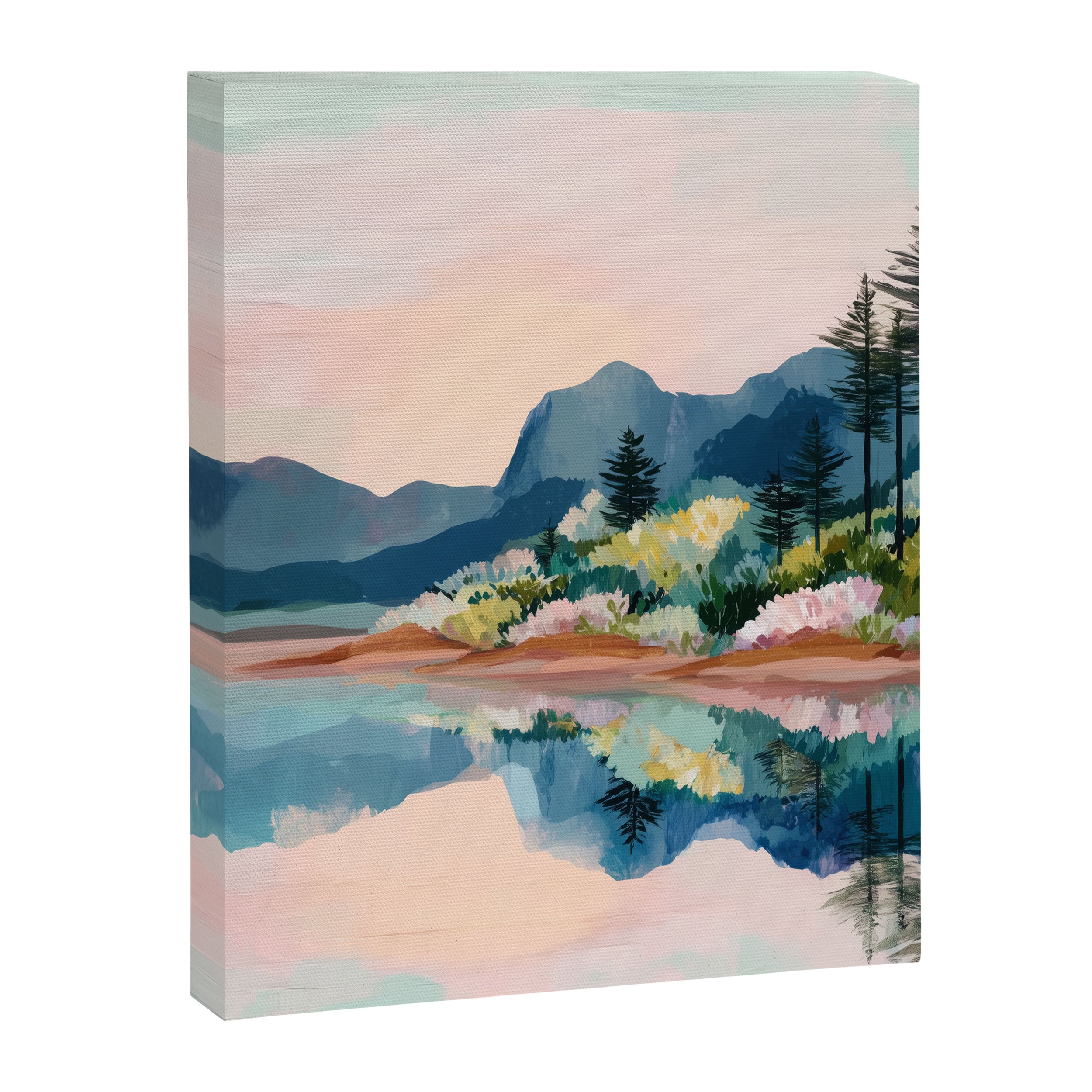 Pastel Lake Reflections Canvas Print Gallery Image 6