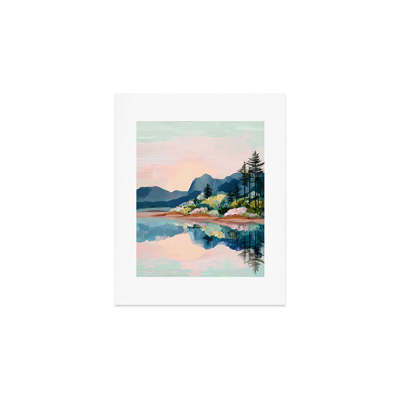Pastel Lake Reflections Art Print Gallery Image 1