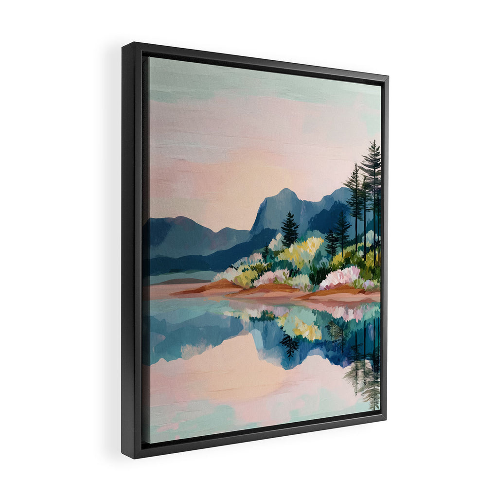 Pastel Lake Reflections Framed Canvas Print Gallery Image 2