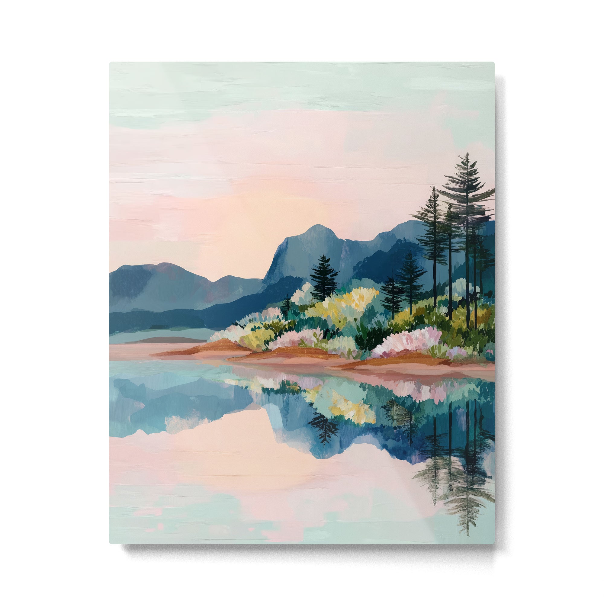 Pastel Lake Reflections Metal Print Gallery Image 4