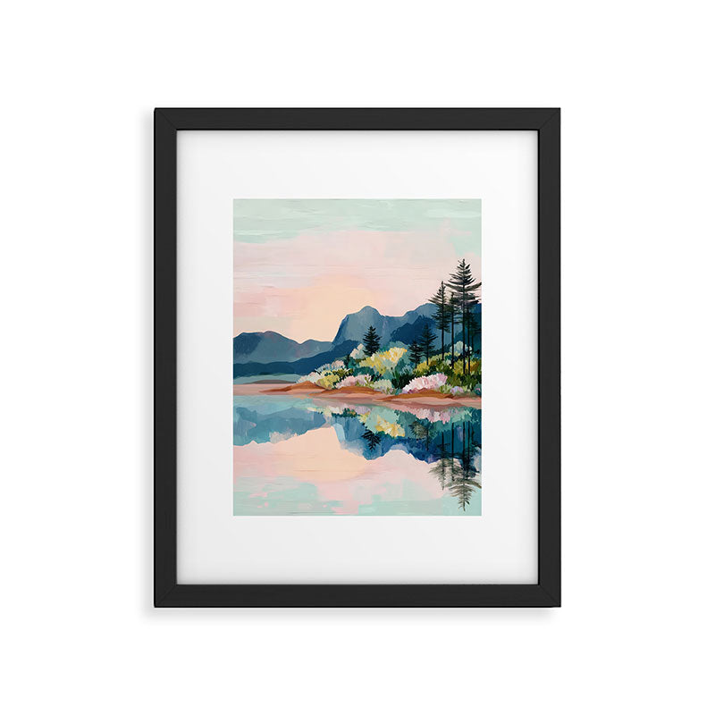 Pastel Lake Reflections Framed Art Print Gallery Image 5