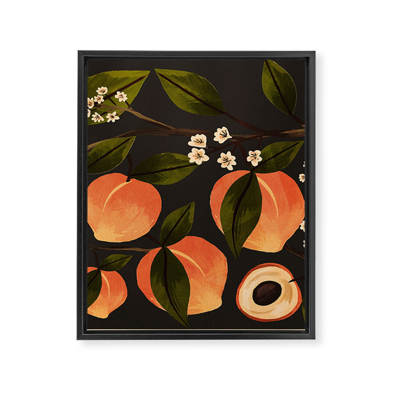 Peaches Botanical Art 1 Framed Canvas Print Gallery Image 8