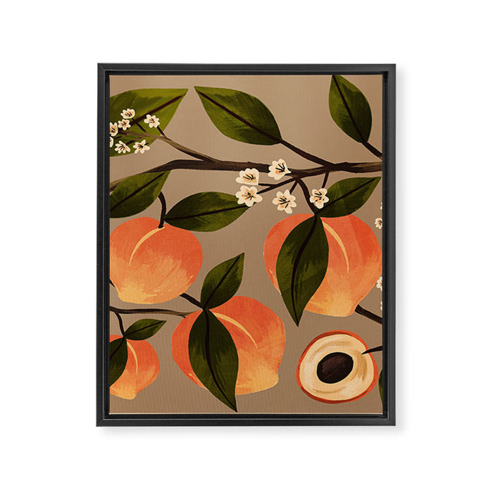Peaches Botanical Art 2 Framed Canvas Print Gallery Image 1