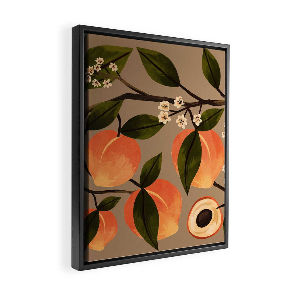 Peaches Botanical Art 2 Framed Canvas Print Gallery Image 2