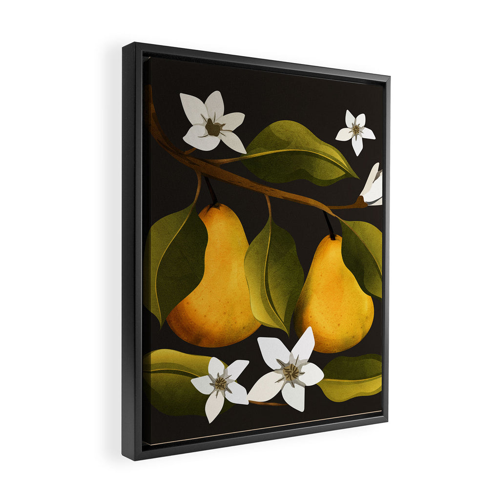 Pears Botanical Art 1 Framed Canvas Print Gallery Image 2